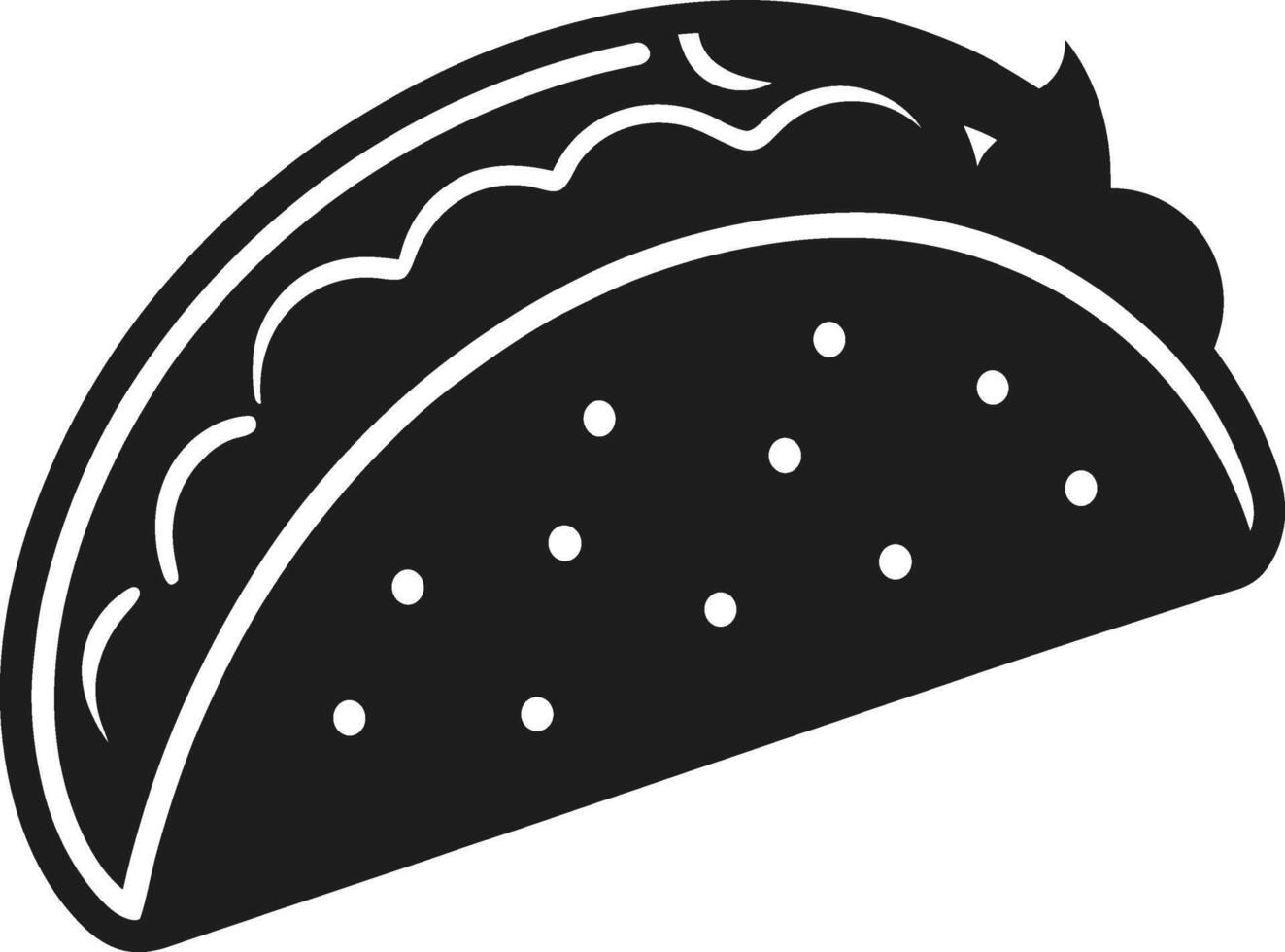 Taco Silhouette - Simple Mexican Street Food Icon for Graphic Design Projects vector