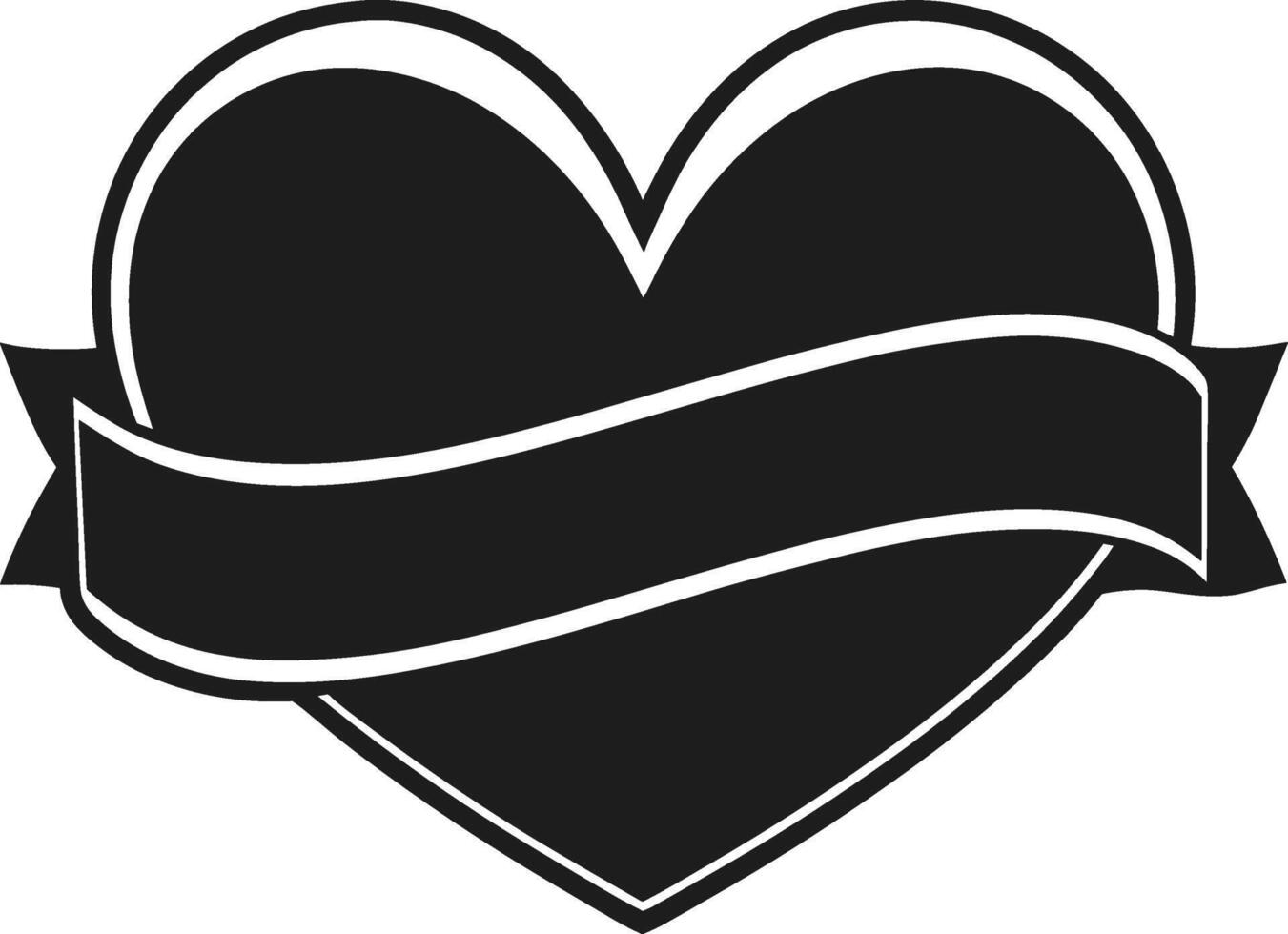 Heart with Ribbon Banner - Customizable Illustration vector