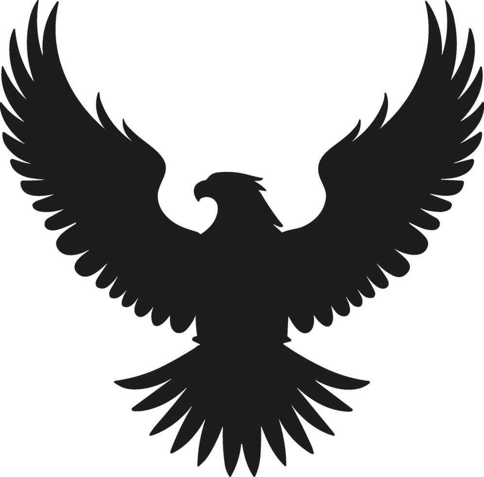 Majestic Eagle Silhouette with Outstretched Wings - Bold Wildlife Symbol vector