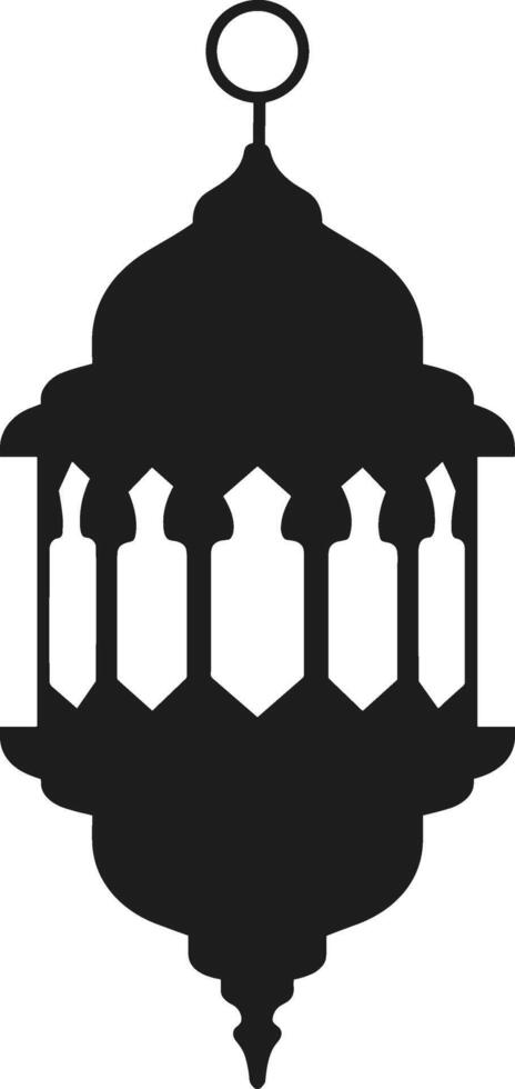 Traditional Arabic Lantern Silhouette - Islamic Ramadan and Eid Design vector