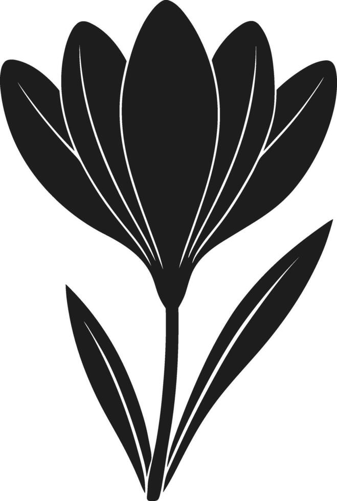 An Elegant Crocus Flower Silhouette - Minimalist Spring Floral vector