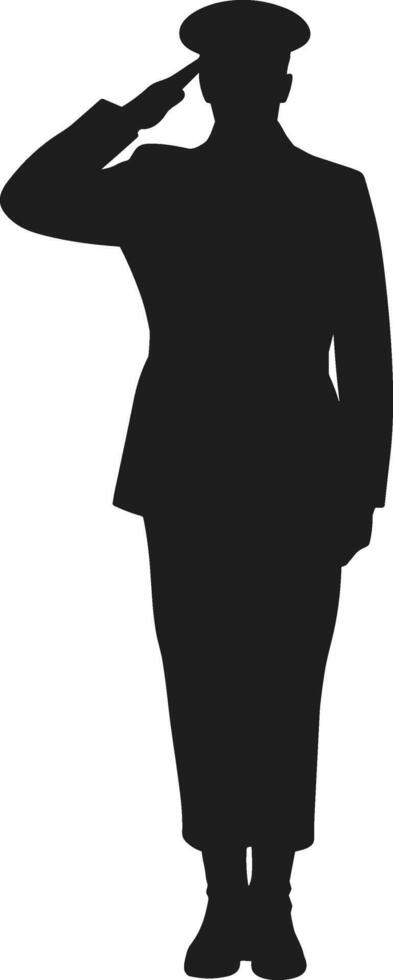 A Saluting Soldier Silhouette - Military Tribute Illustration vector