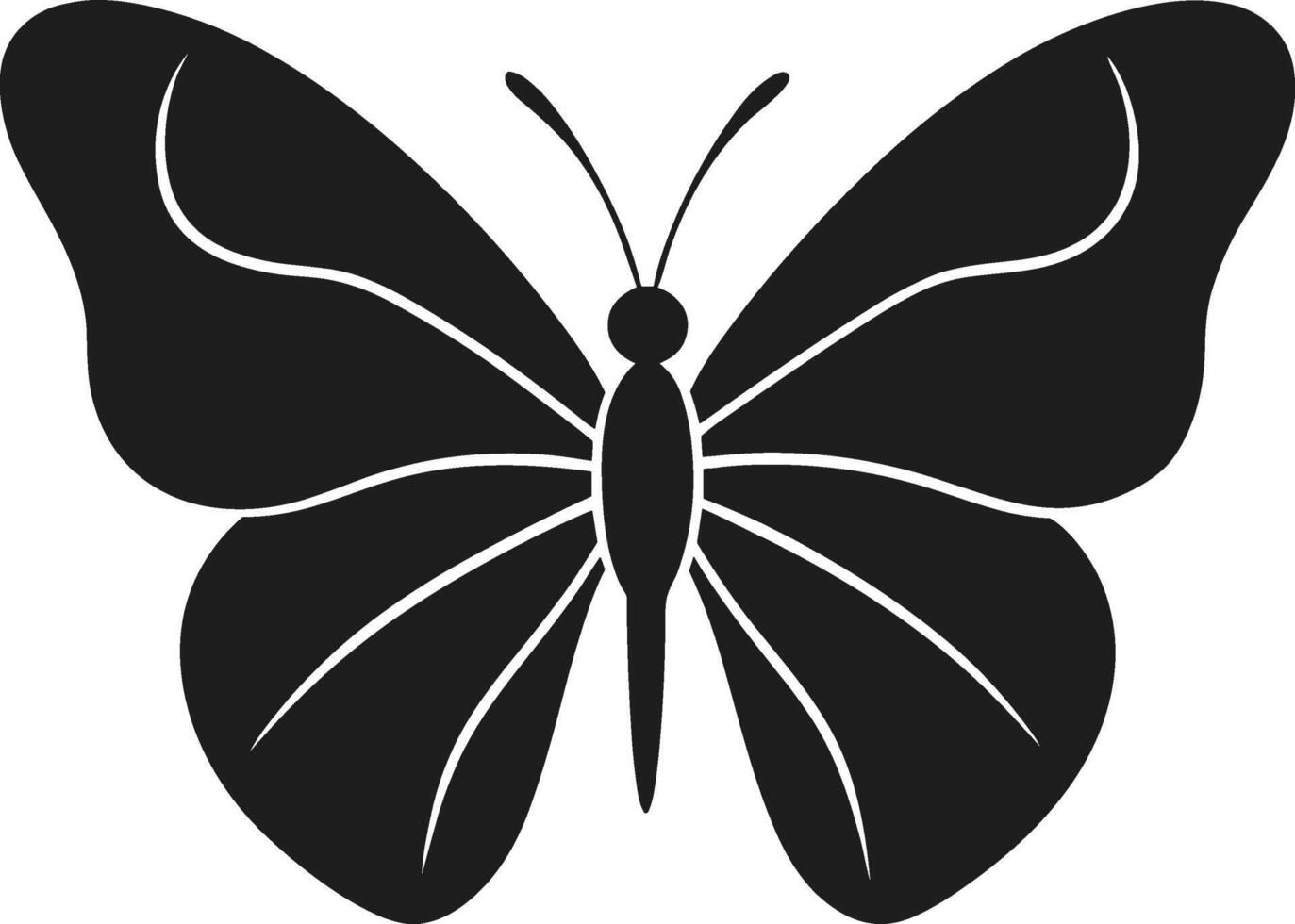 Elegant Butterfly Silhouette - Minimalist Illustration vector