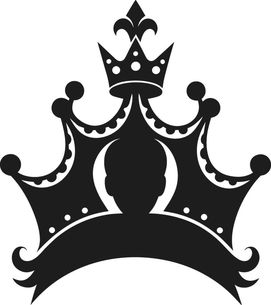 Majestic King Crown Silhouette with Royal Portrait - Illustration vector