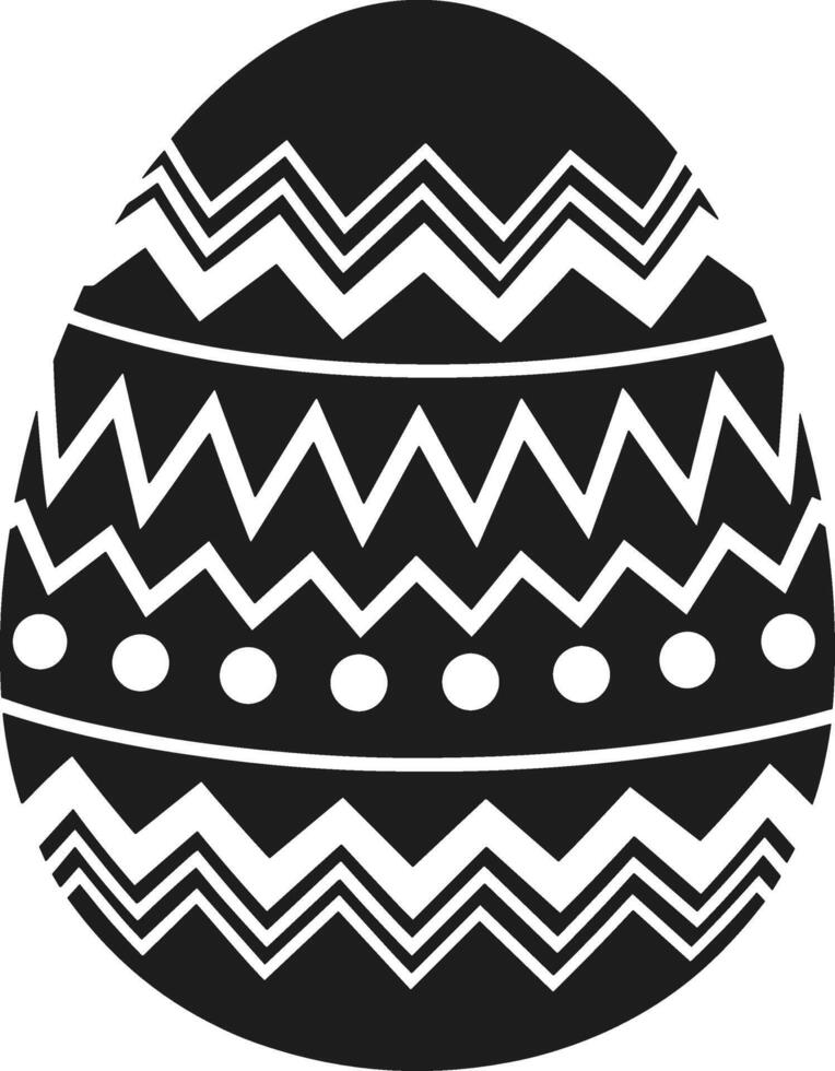An Intricate Easter Egg - A Black Silhouette Illustration vector