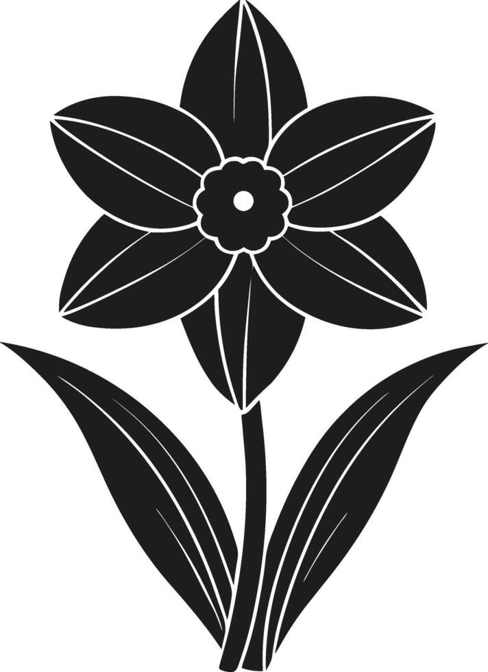 Elegant Daffodil Silhouette - Floral Spring Illustration vector