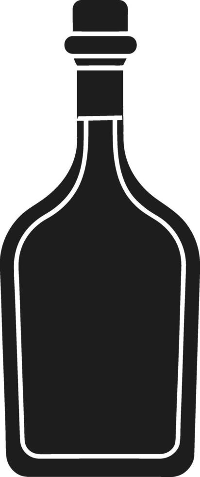 Vintage Bottle Silhouette Illustration - Elegant Glass Container Icon vector