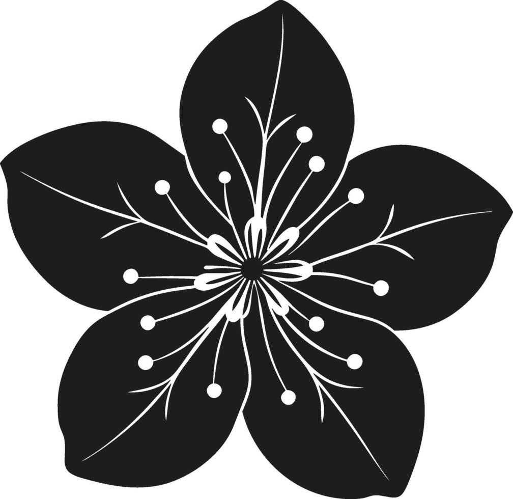 Elegant Cherry Blossom Silhouette - Minimalist Floral for Spring Designs vector