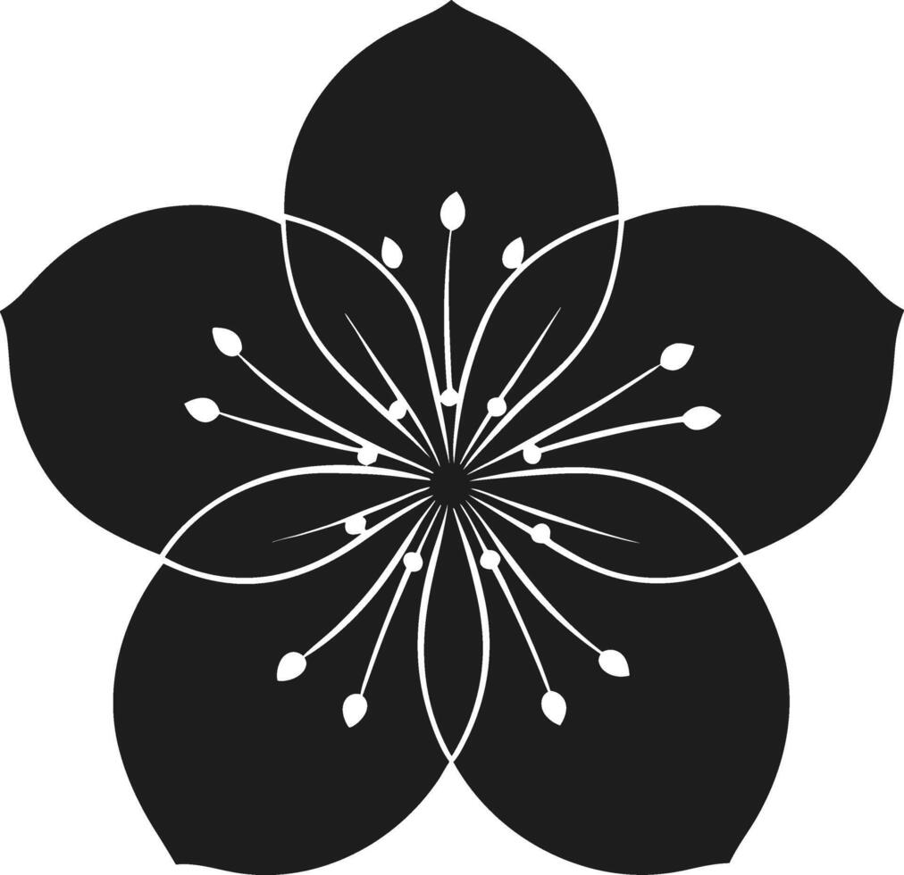 Minimalist Cherry Blossom Silhouette - Elegant Floral for Spring and Decorative Designs vector