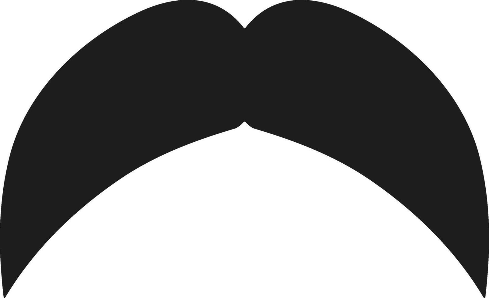 Classic Black Mustache Silhouette - Minimalist Facial Hair Icon for Graphic Design and Print vector