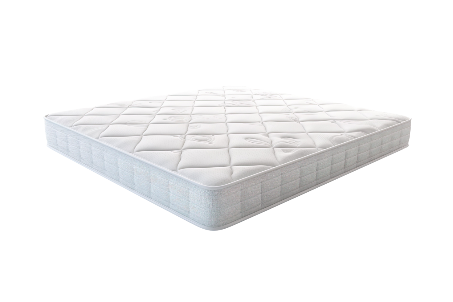 Beautiful Thick Soft White Mattress isolated on transparent background png
