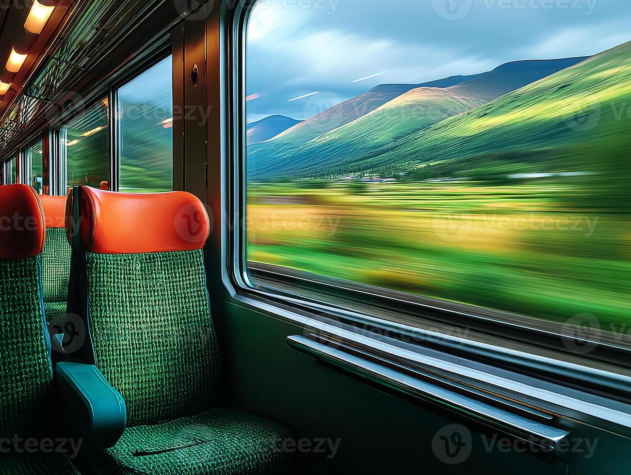 A view of a train from inside photo