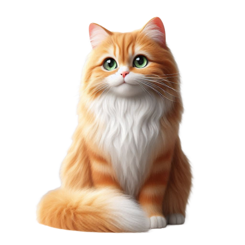 Pet house Orange cat sitting png