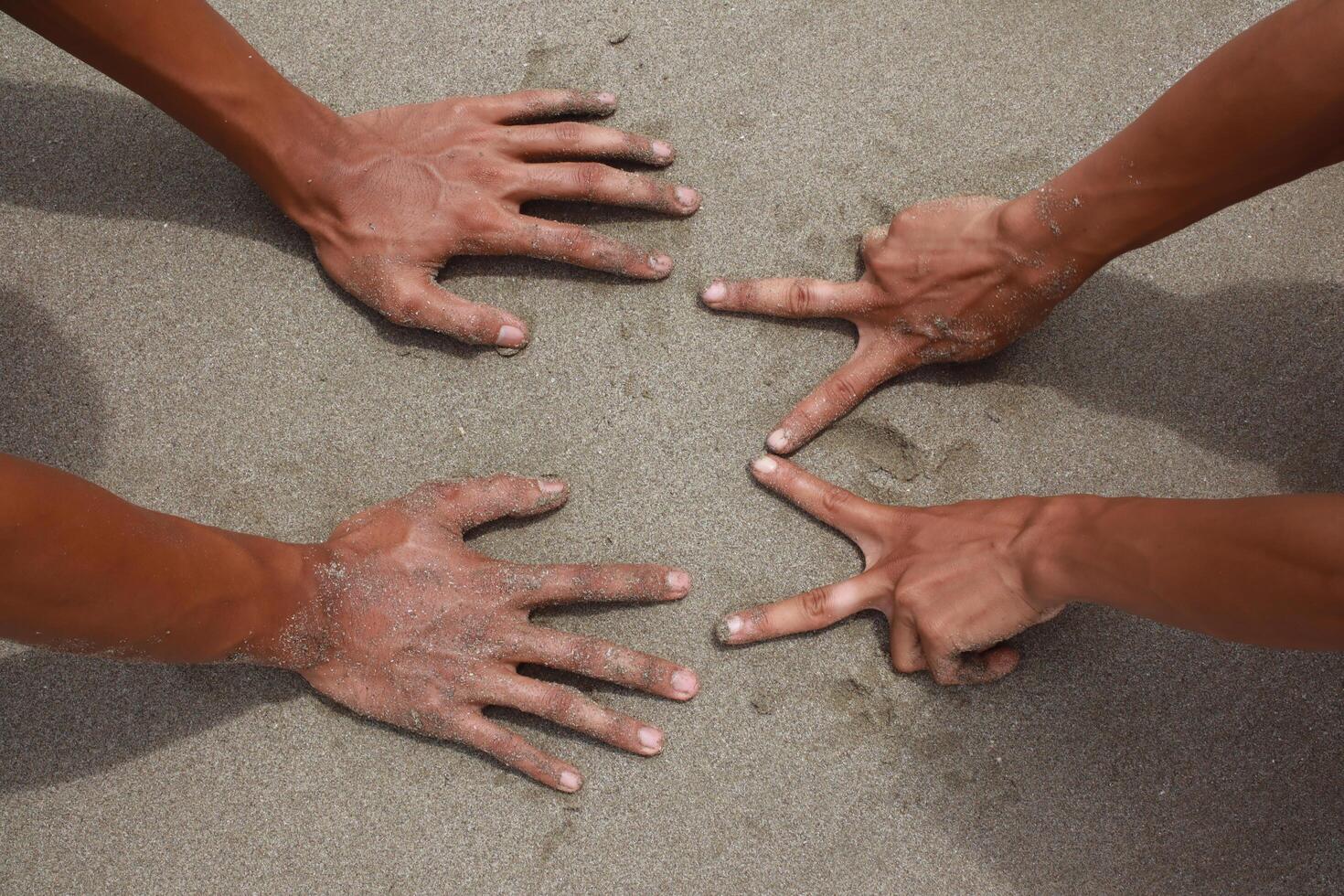 symbolizing unity, collaboration, and shared human connection at the beach photo