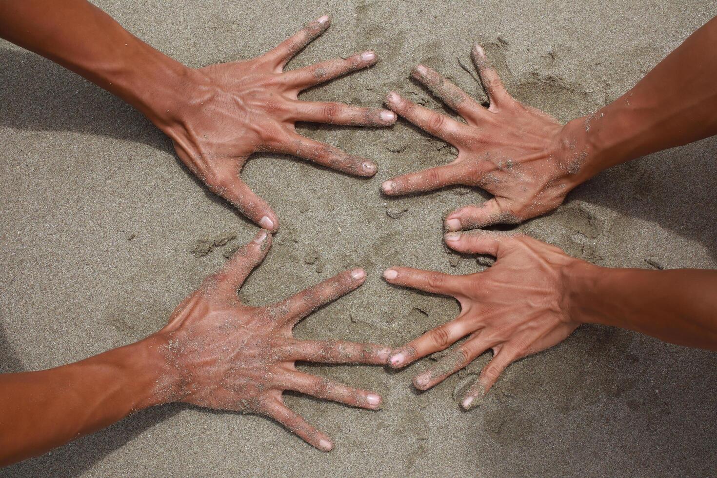 Unity and Shared Experience on Beach photo