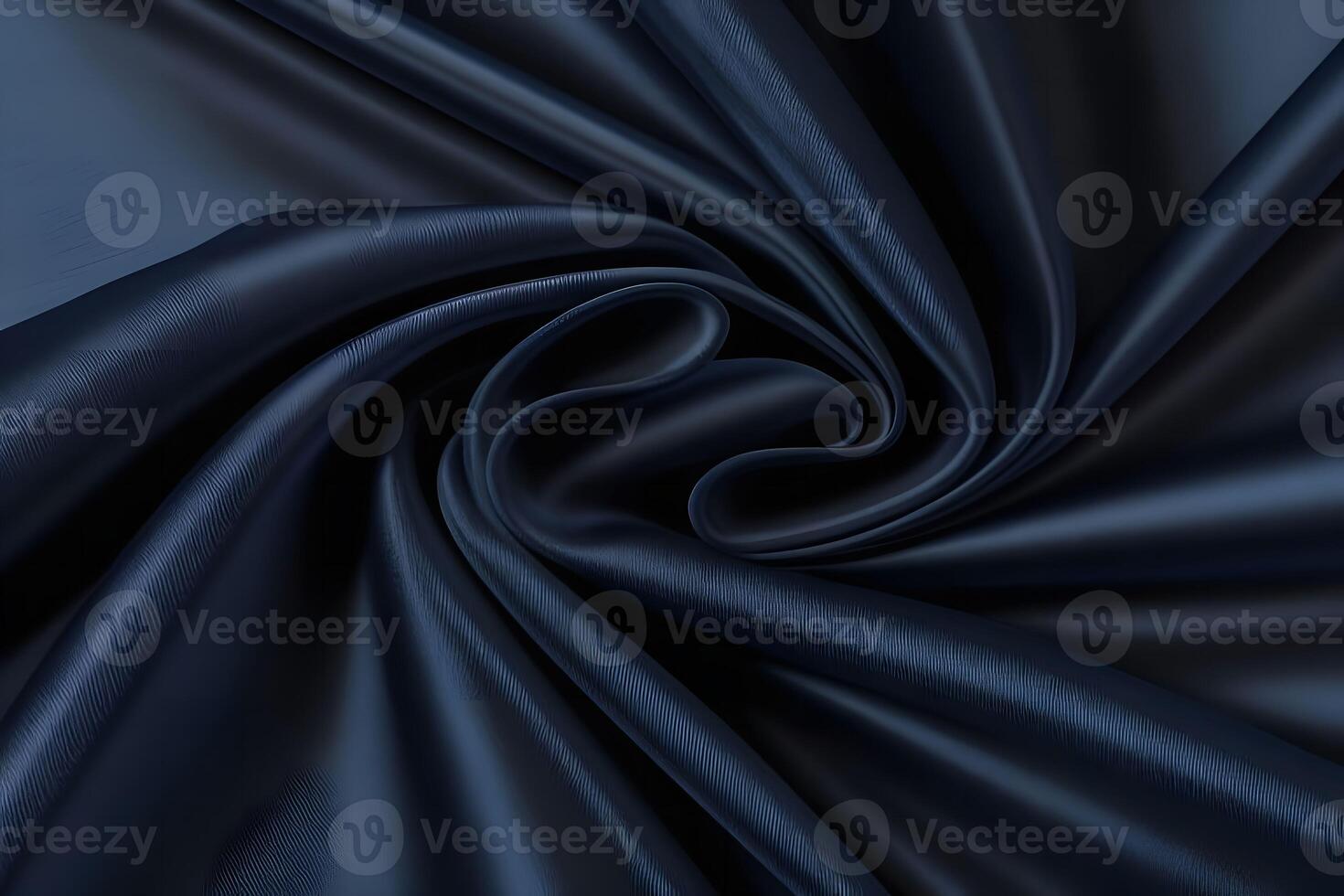 Navy Blue Silk Fabric Swirls Elegant Texture and Drape photo