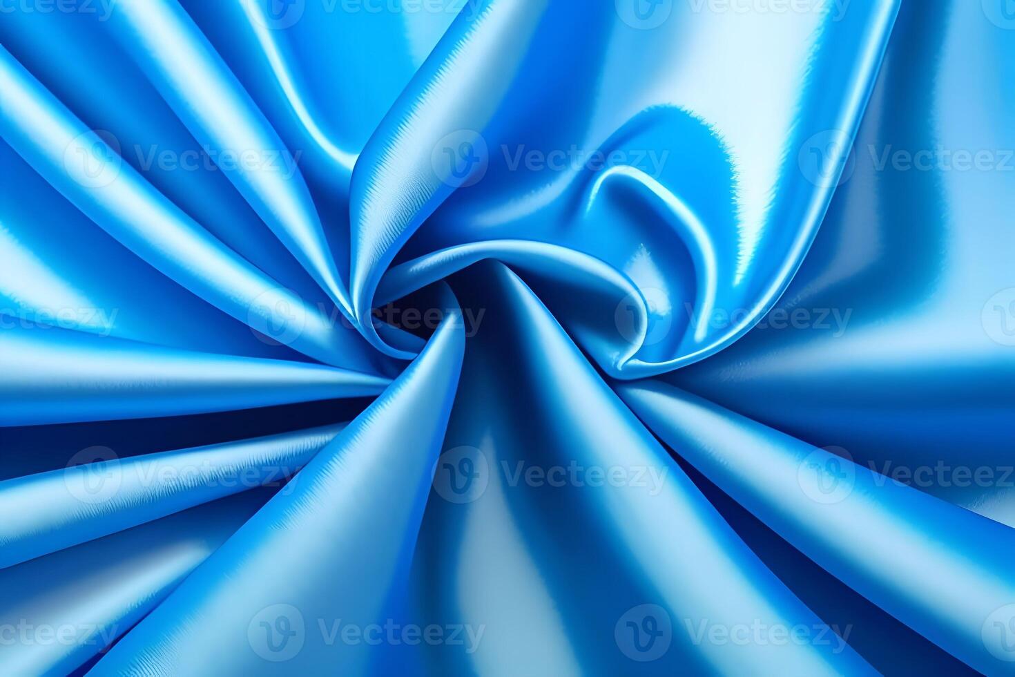 Stunning Azure Silk Fabric Swirls, Elegant Drapes and Luxurious Texture photo