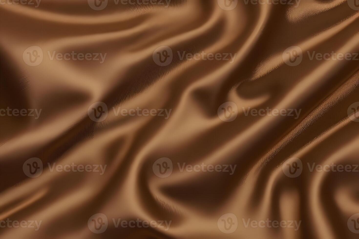 Rich Brown Silk Fabric Texture Luxurious Drapes and Smooth Surface photo