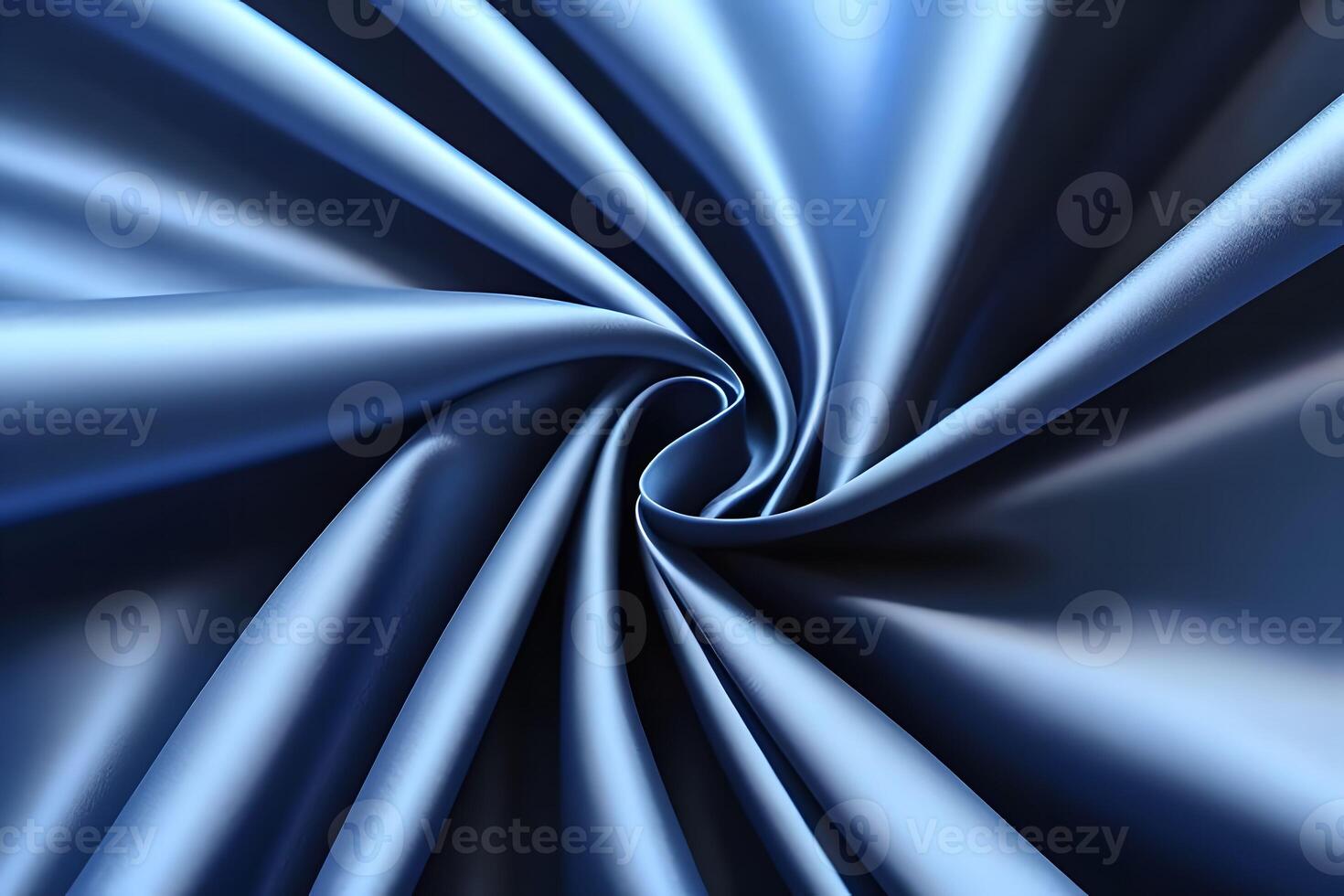 Swirling Blue Satin Fabric Abstract Texture and Smooth Surface photo