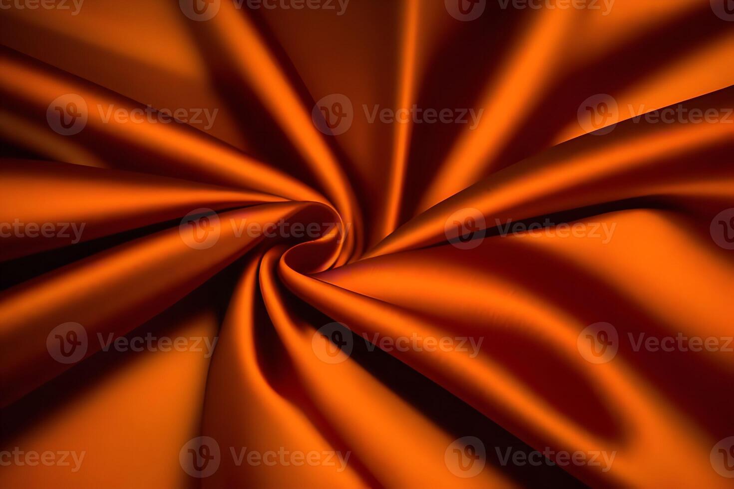 Luxurious Orange Satin Fabric Texture Abstract Swirls and Drapes photo