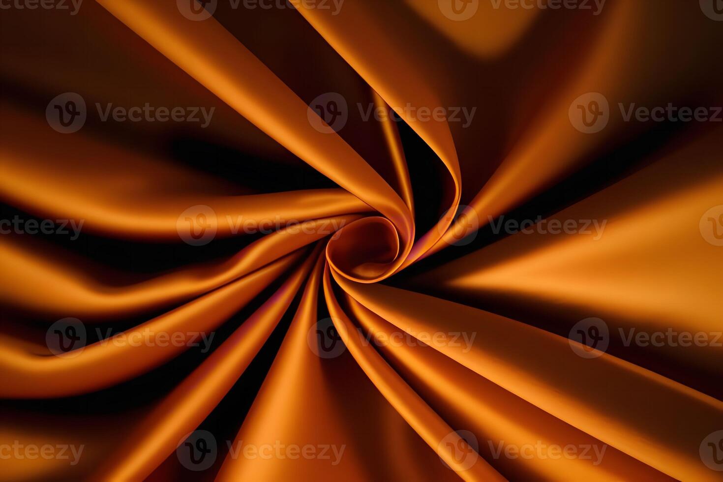 Abstract Swirling Orange Satin Fabric Texture Background photo