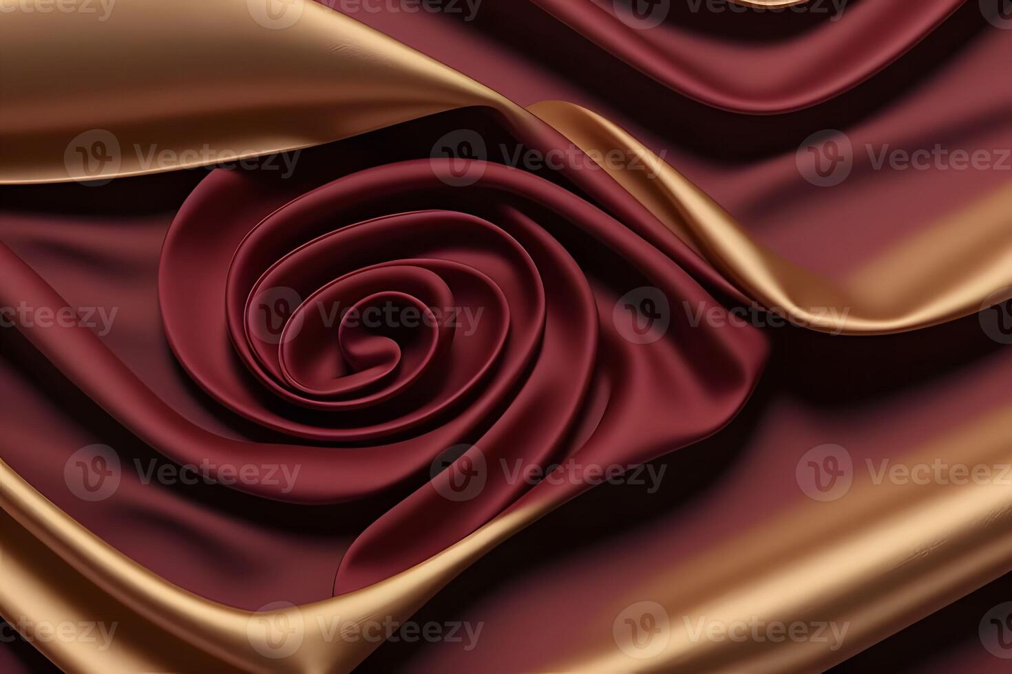 Abstract Swirl of Burgundy and Gold Silk photo