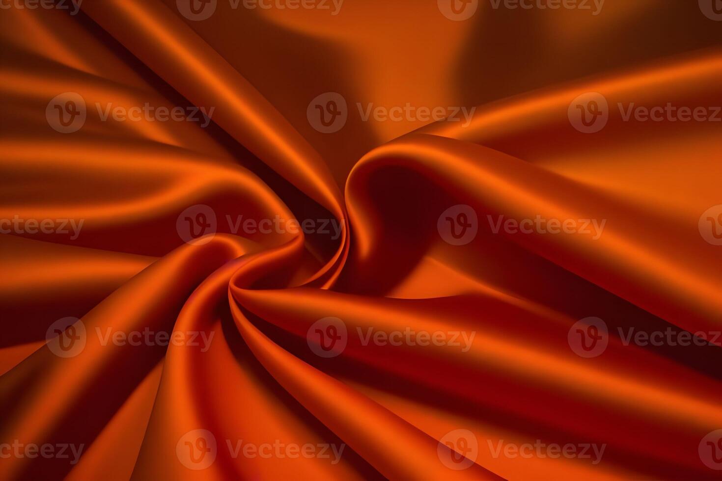 Abstract Orange Silk Fabric Texture Luxurious and Elegant Draped Satin photo