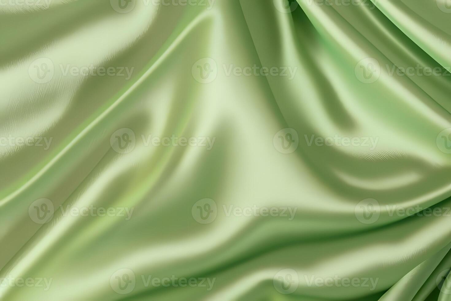 Abstract Green Silk Drapery Luxurious Texture and Soft Flowing Fabric photo