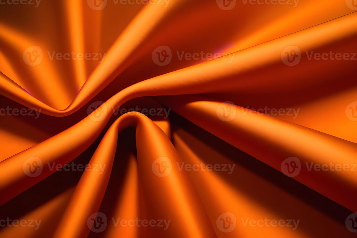 Abstract Orange Fabric Texture Luxurious Draped Satin photo