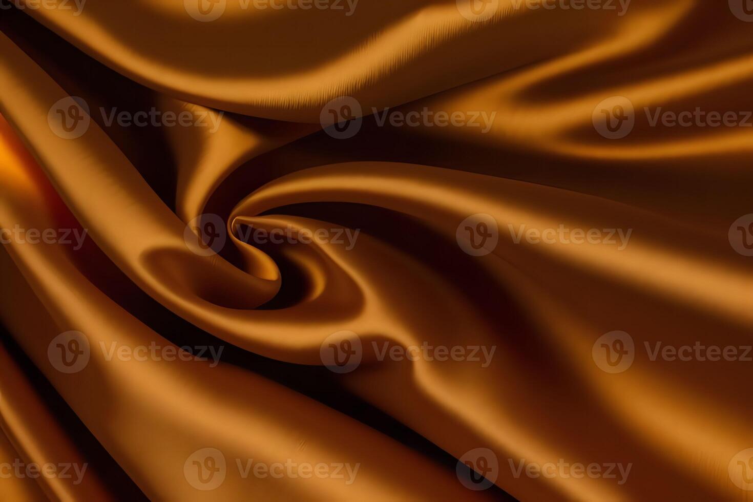 Golden Brown Silk Fabric Texture Luxurious Draped Satin photo