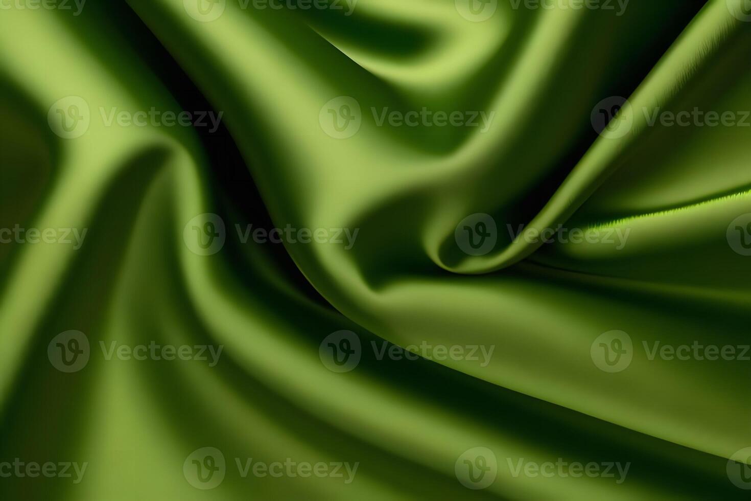 Olive Green Satin Drapery Luxurious Texture and Smooth Flow photo