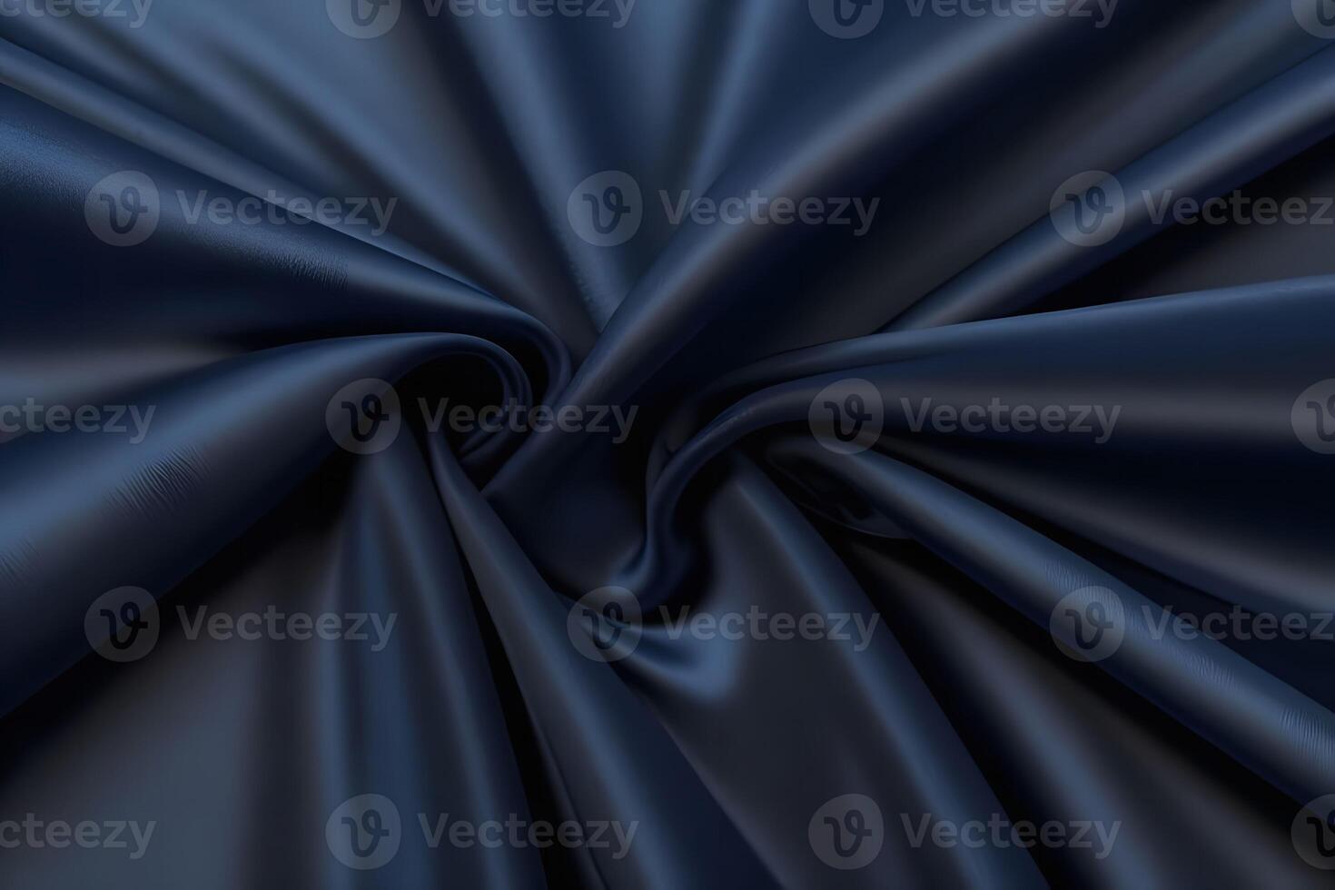 Navy Blue Satin Fabric Texture Elegant Drapes and Soft Sheen photo