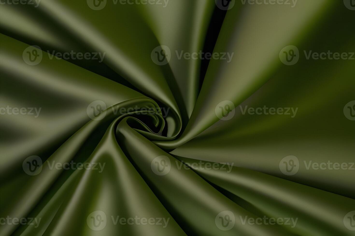 Olive Green Satin Fabric Draped Swirl Texture Background photo