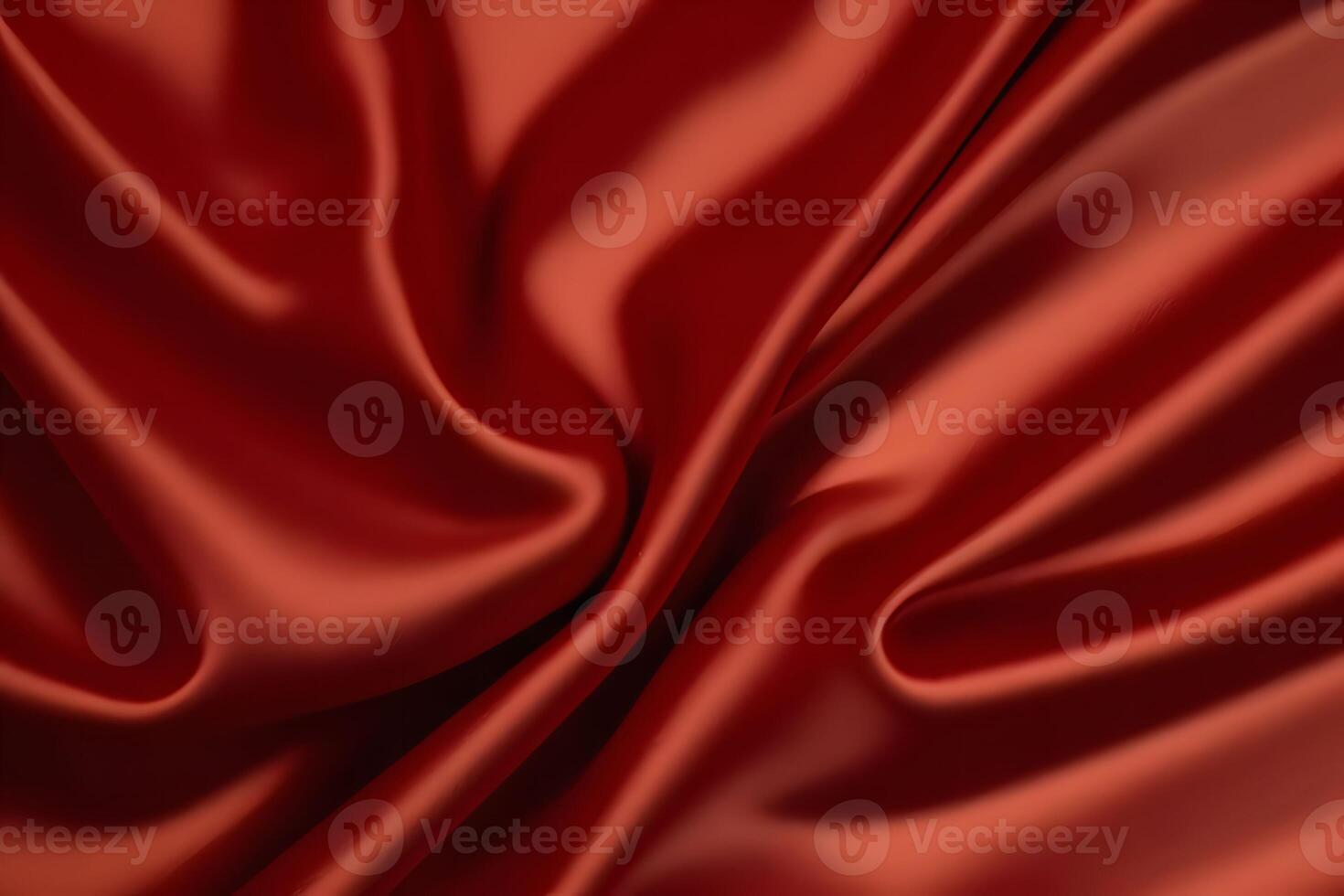 Russet Red Silk Fabric Drape Luxurious Texture and Deep Color photo