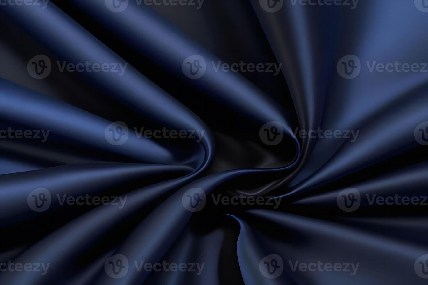 Midnight Blue Silk Drape Luxurious Texture and Smooth Waves photo