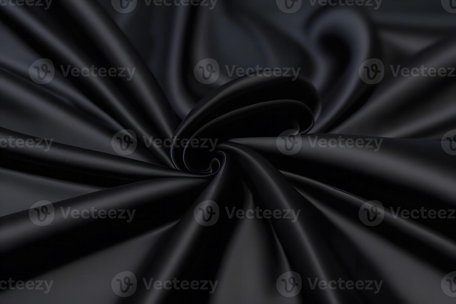 Elegant Black Silk Fabric Draped Swirls photo