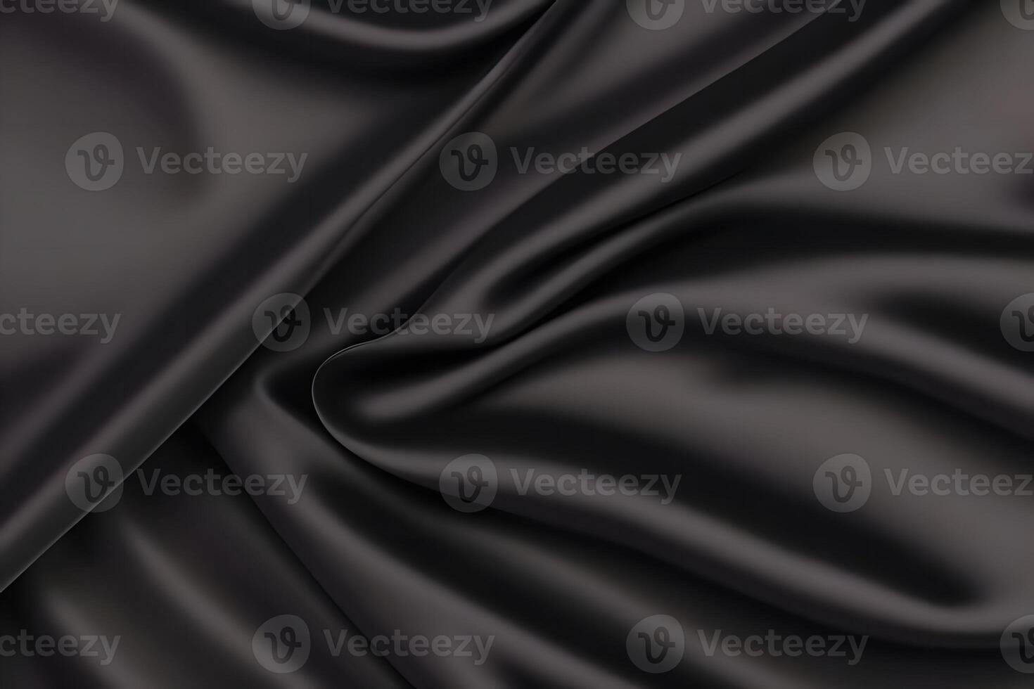 Abstract Black Silk Drapery Elegant Texture and Smooth Waves photo