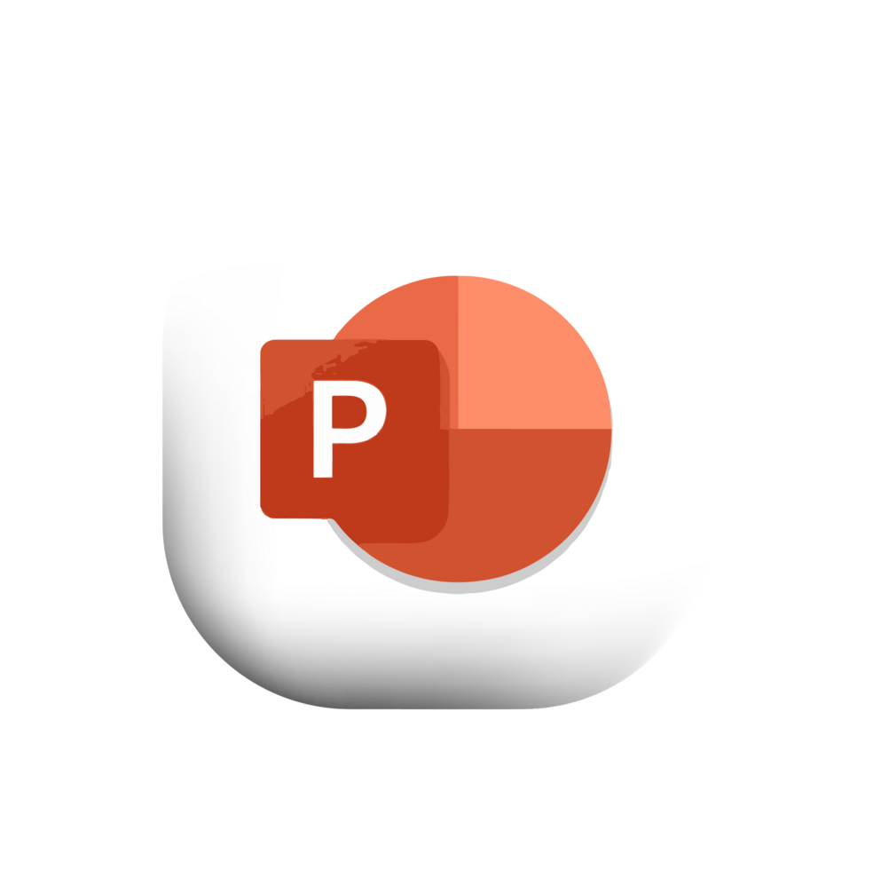 Powerpoint logo on white square png