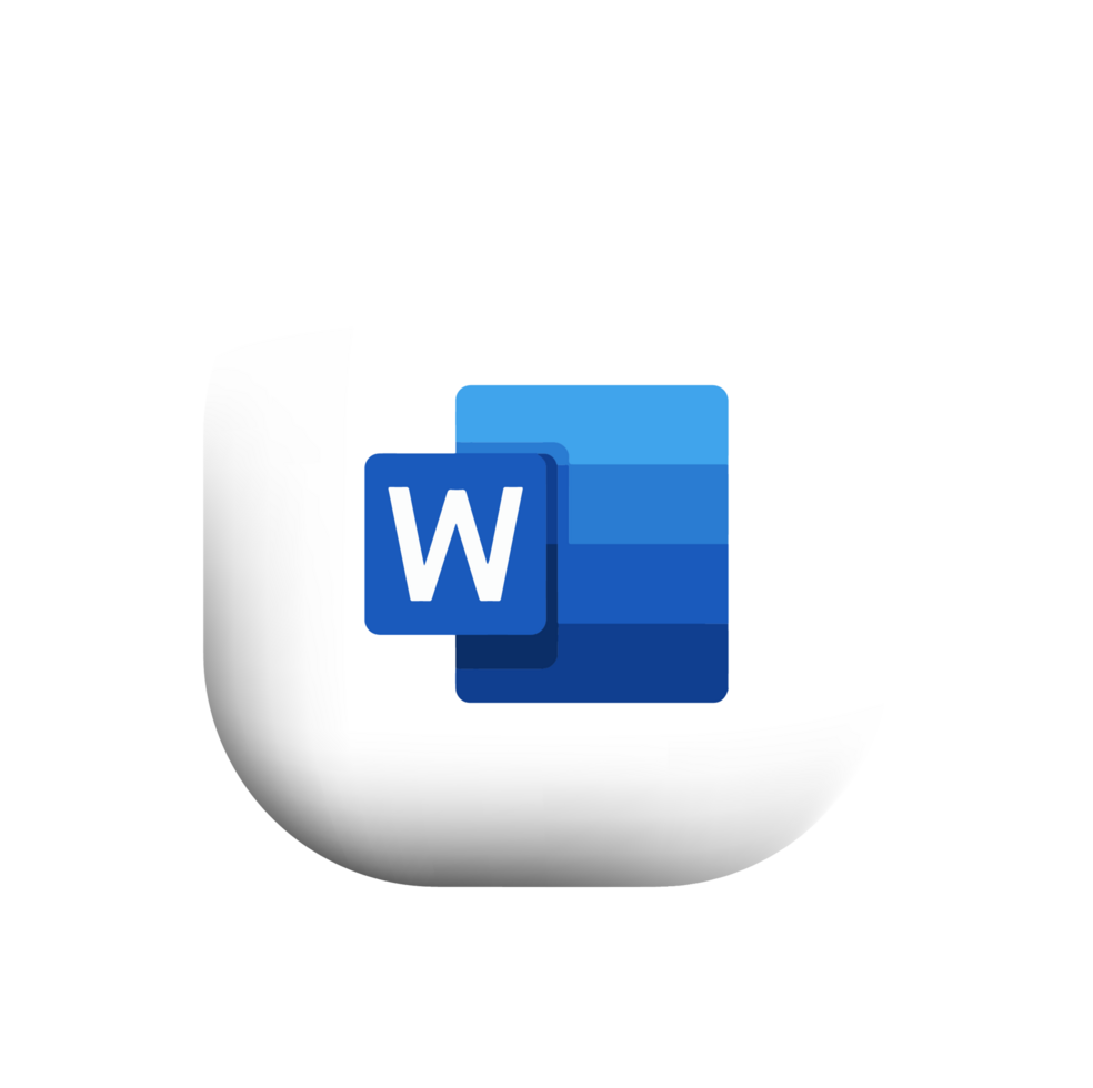 Microsoft word logo on white shape png