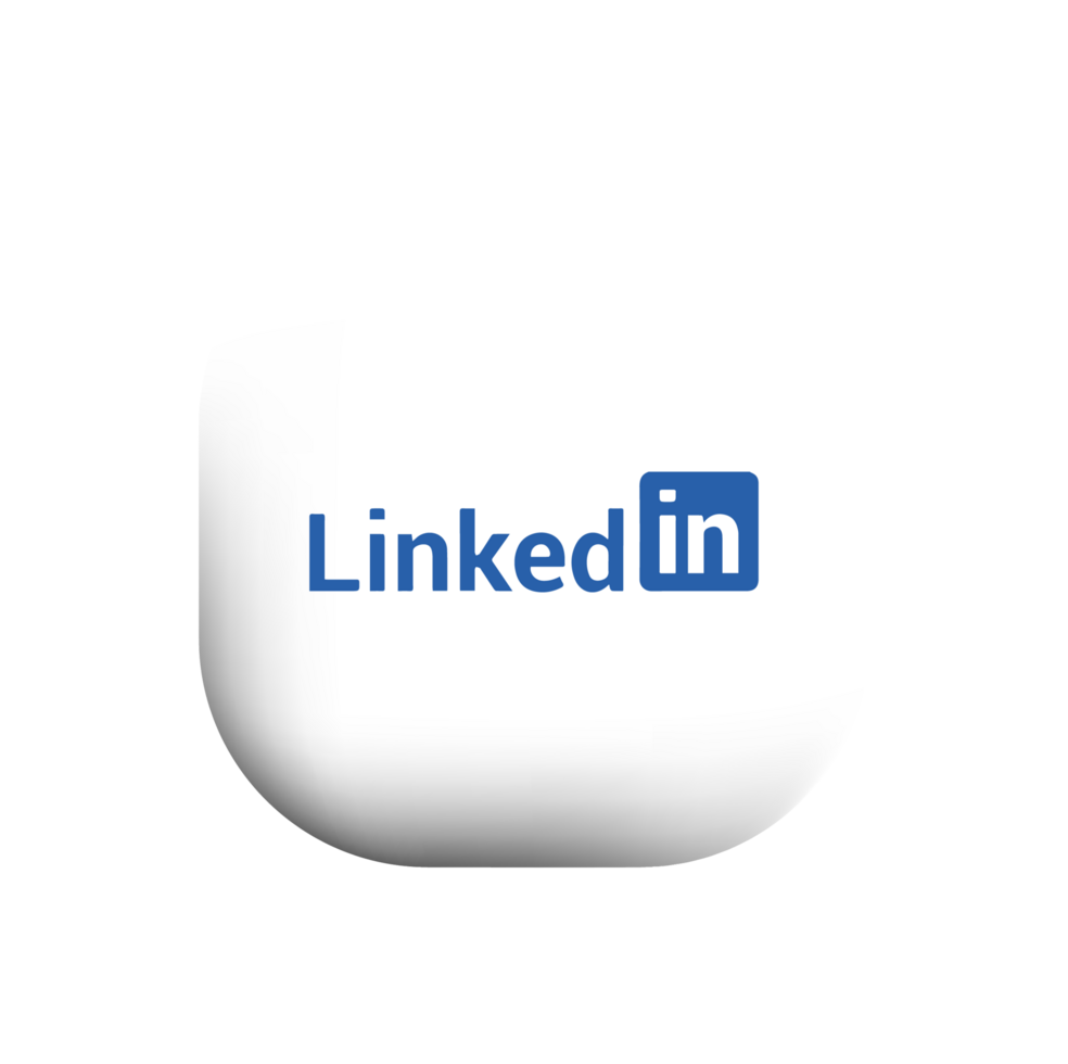 Linkedin logo on white shape png