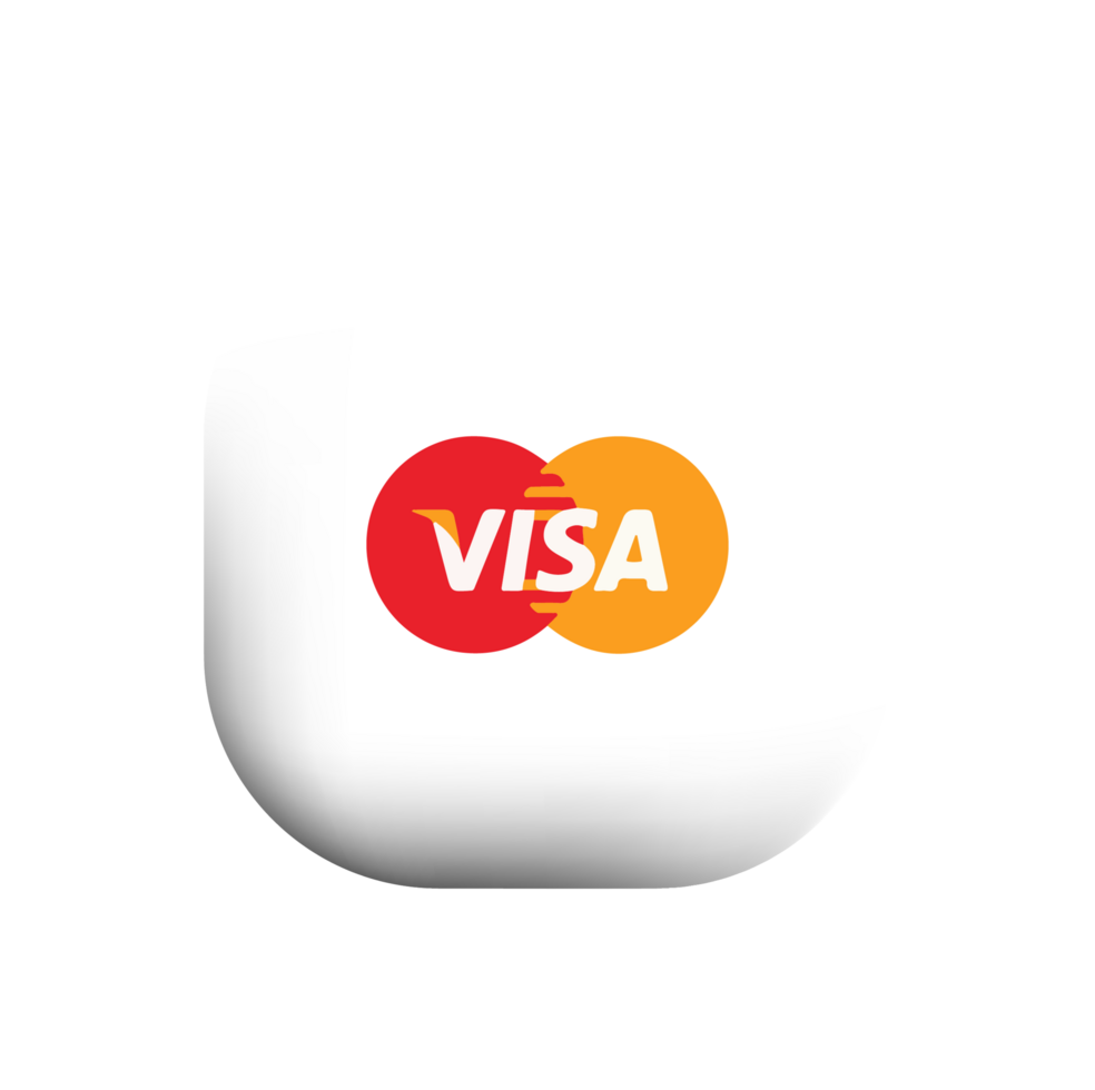 Visa logo on a qhite shape png