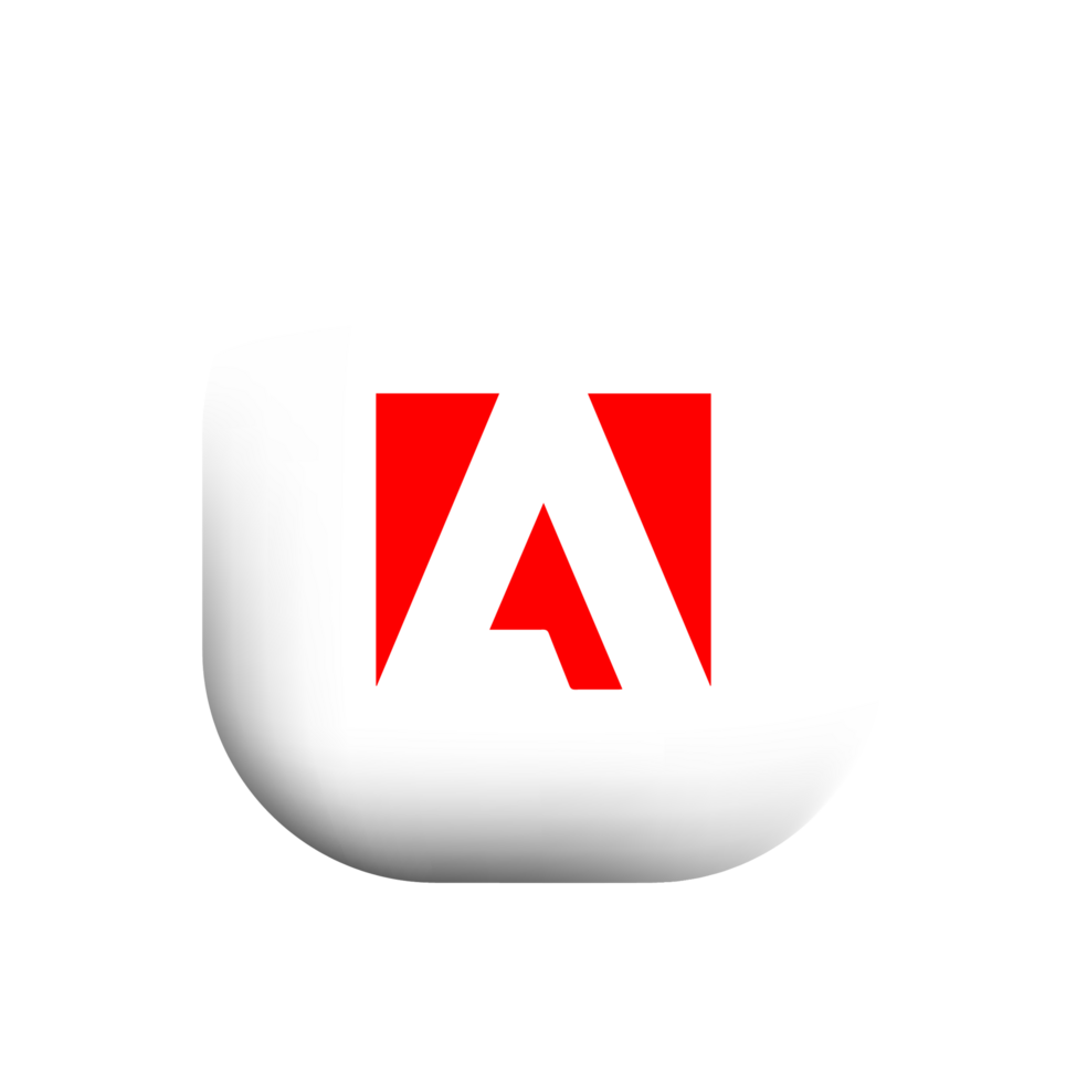 Adobe logo on white button png