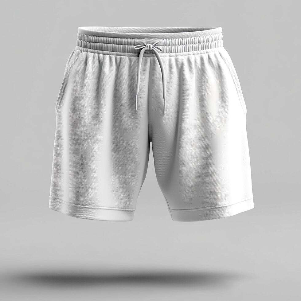 White Drawstring Shorts Sportswear and Casual Apparel mockup photo