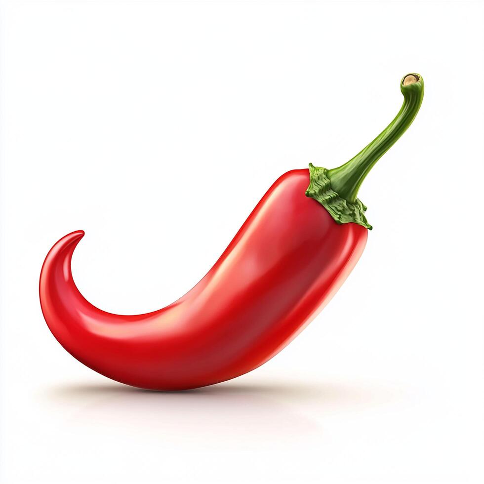 A close-up of fresh red hot chili peppers isolated on a white background photo