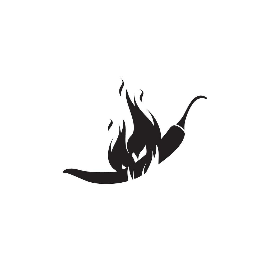 Chili pepper logo. Isolated chili pepper on white background. Fire vector