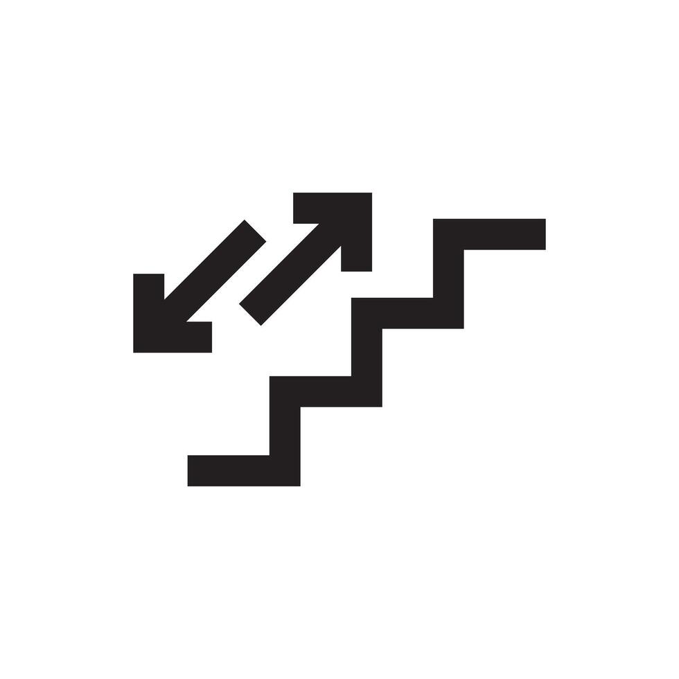 Stairs and two-way arrow icons. vector