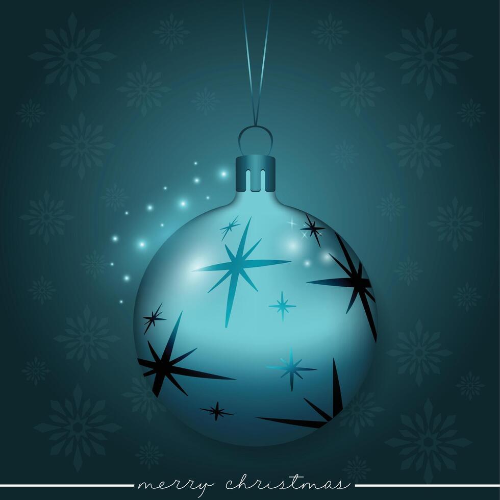 A dazzling blue Christmas ornament adorned with a star pattern. vector