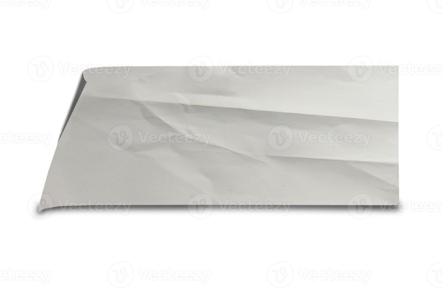 A piece of white paper with a crumpled edge photo