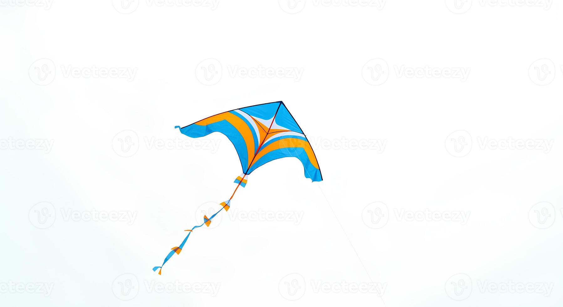 Minimalist kite on a white backdrop, perfect for designs related to festivals, sports, and outdoor activities photo