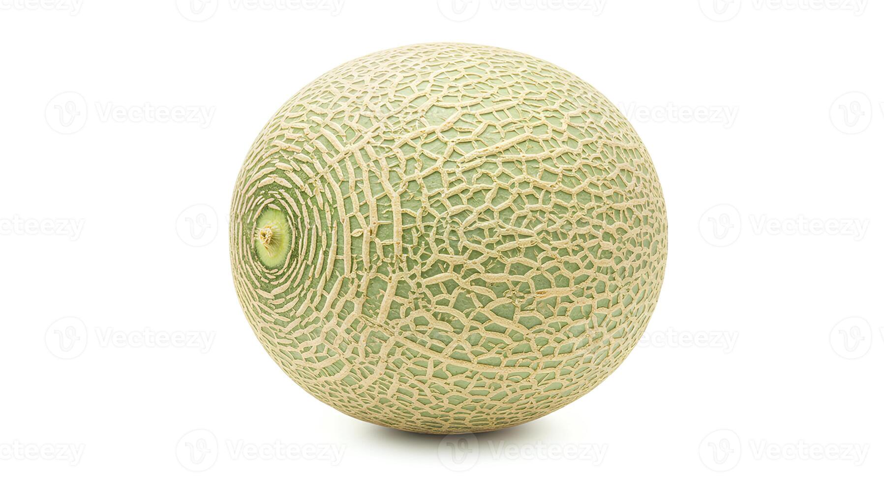 Whole honeydew melon and sliced pieces on white background perfect for smoothie and refreshment visuals photo